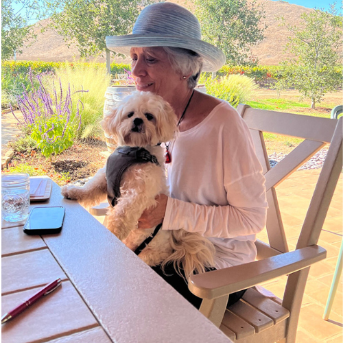 Carrie West with dog Carrie West with dog