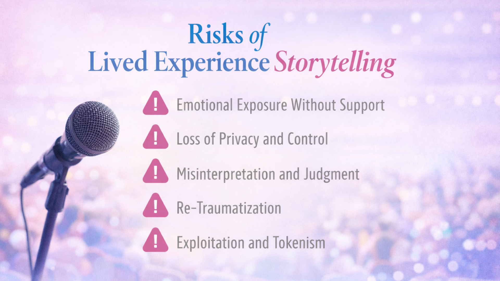 Risks - Lived Experience Storytelling The Risks of Lived Experience Storytelling