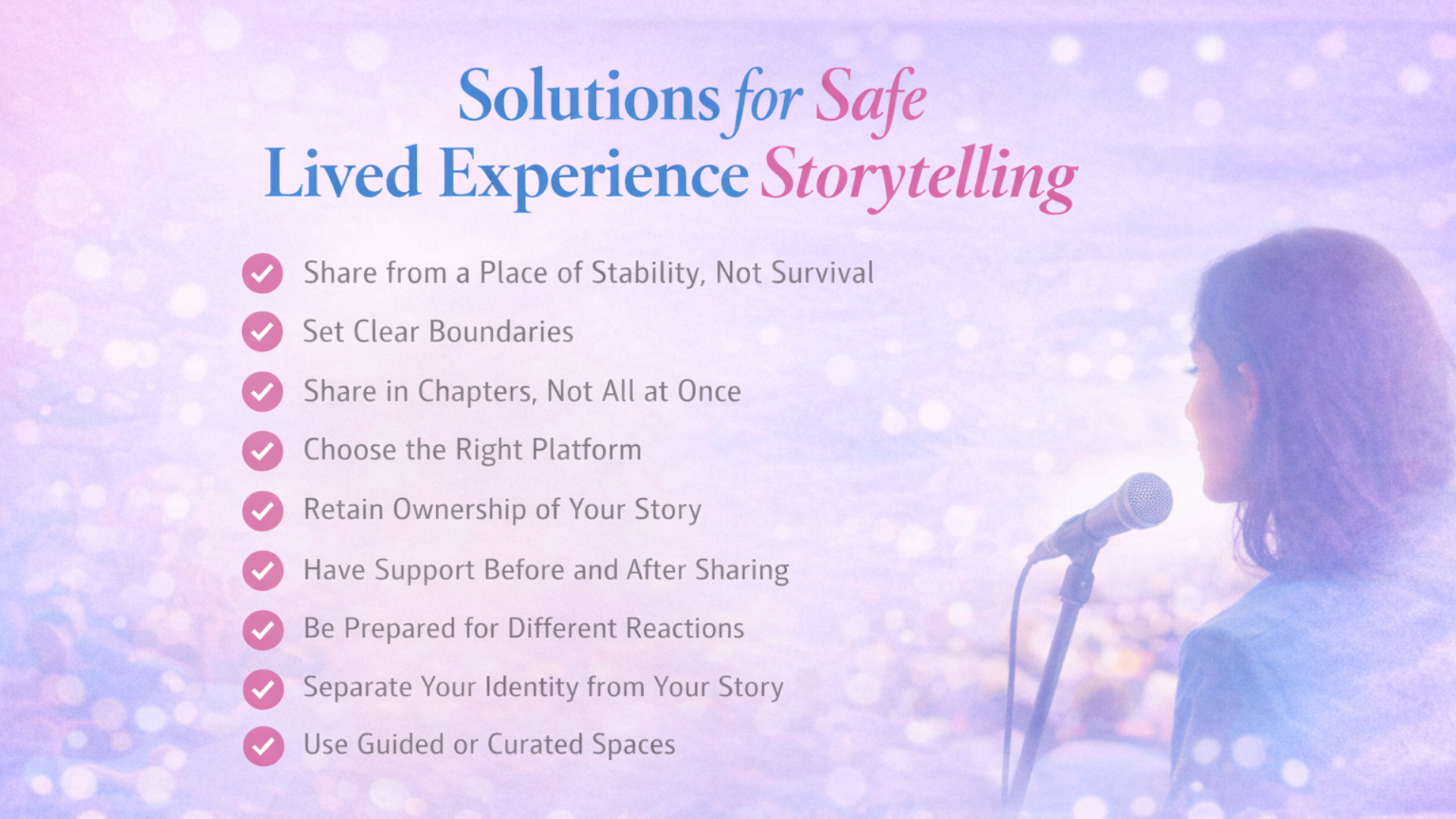 Solutions - Lived Experience Storytelling Solutions: How to Share Lived Experience Safely